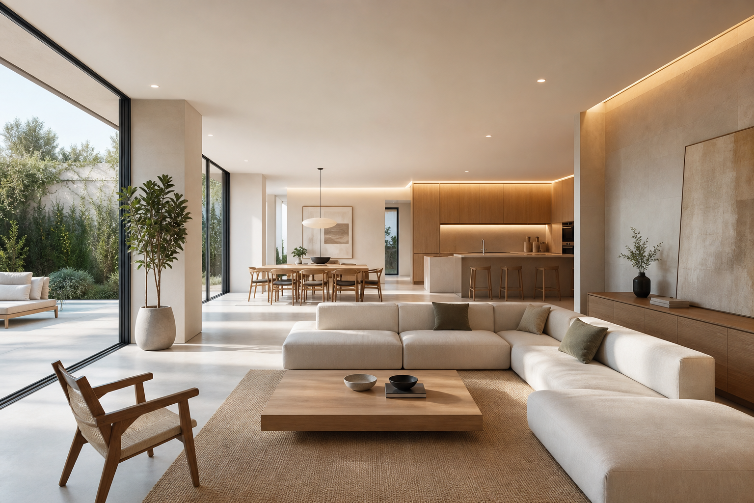 Casa minimalista con espacio diáfano